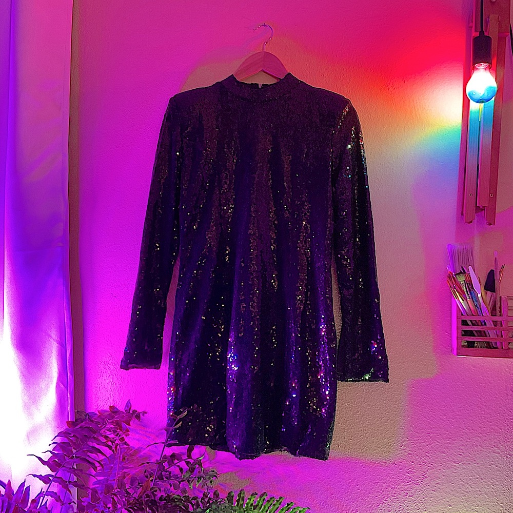 Black Sequin Party Dress NWT Never Worn!